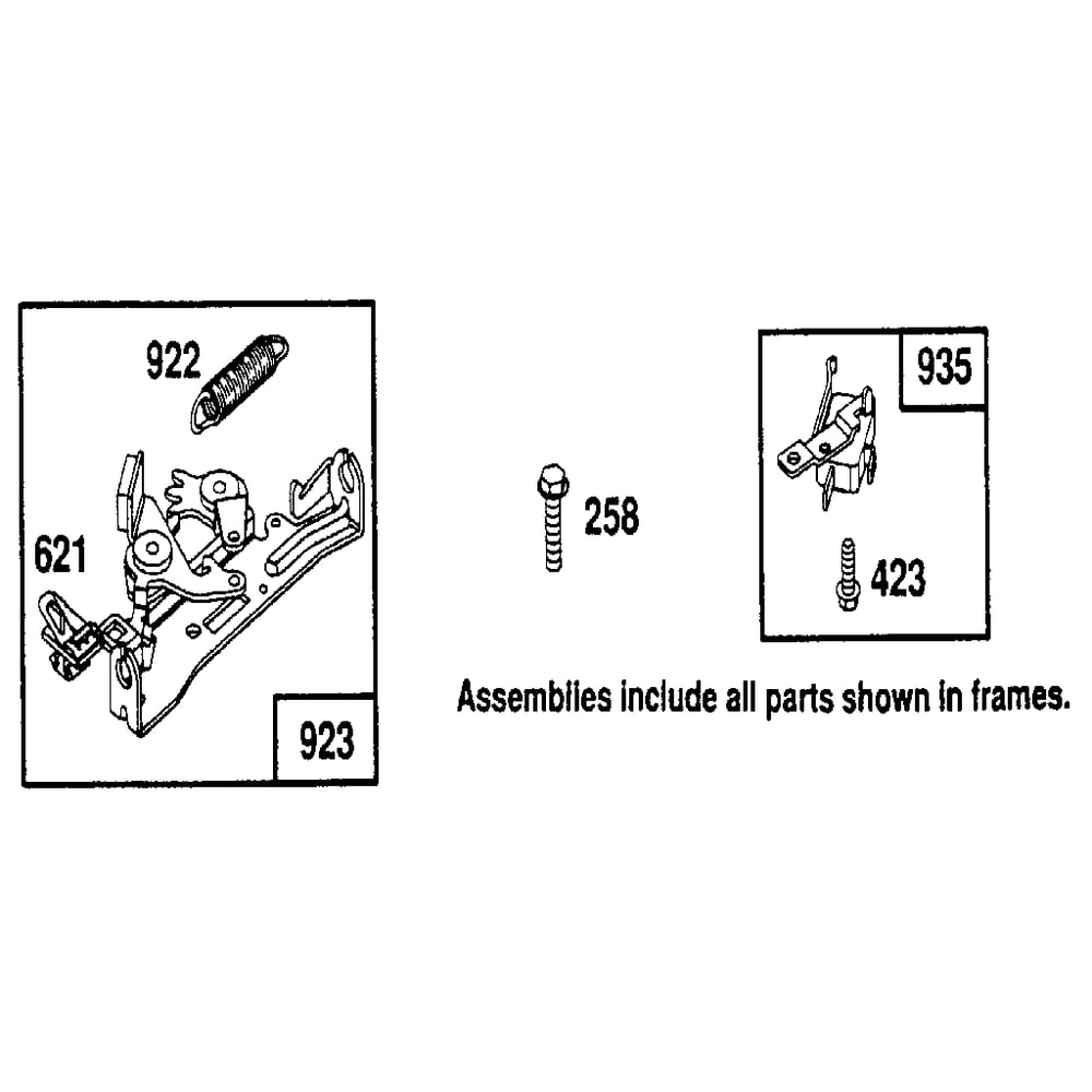 Brake Assembly Diagram and Parts List for 122700-122799 0101-0101 Briggs and Stratton Engine